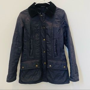 Barbour Quilted Navy Beadnell Jacket US4 small
